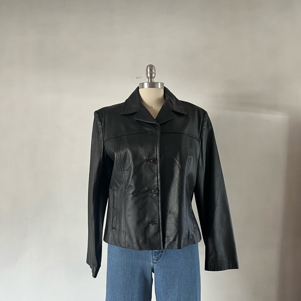 90’s Black Leather Jacket